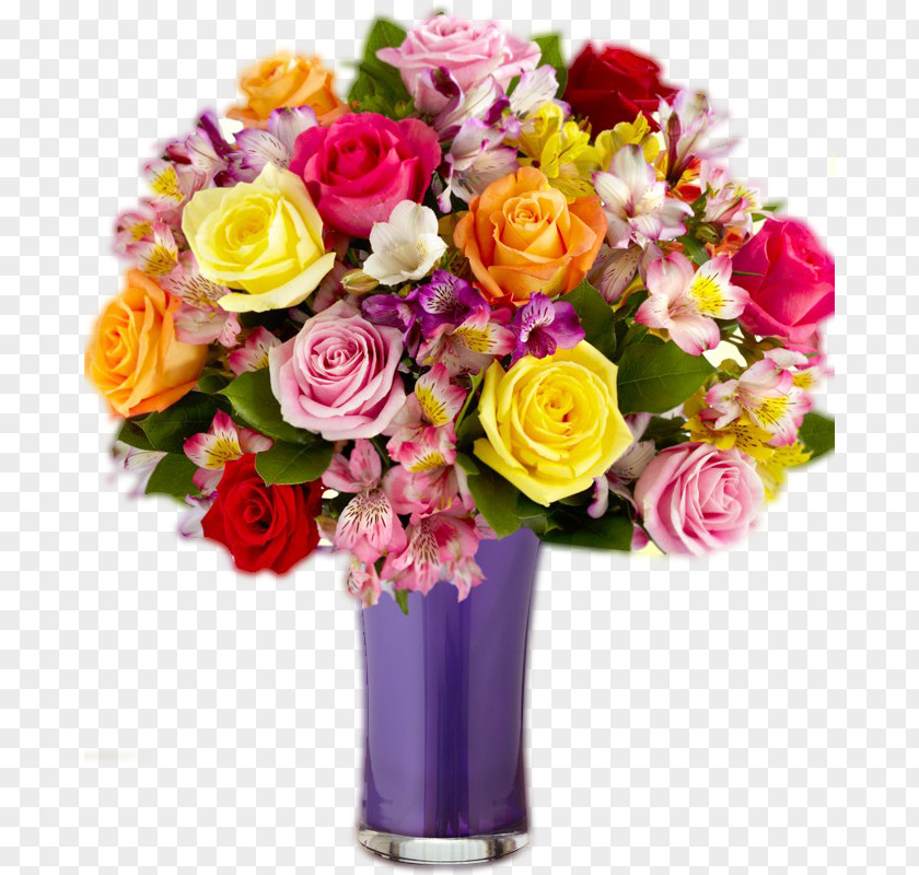 Bouquet Of Flowers Flower Vase Rose Floristry PNG