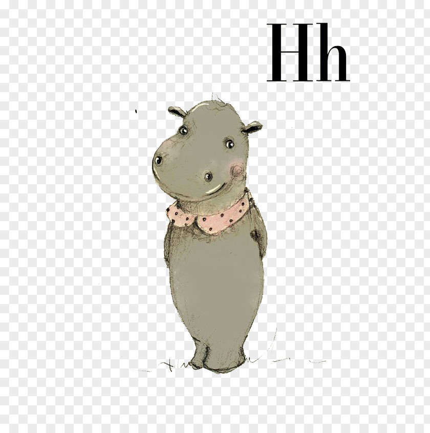 Cartoon Hippo Room Art Alphabet Nursery Illustration PNG