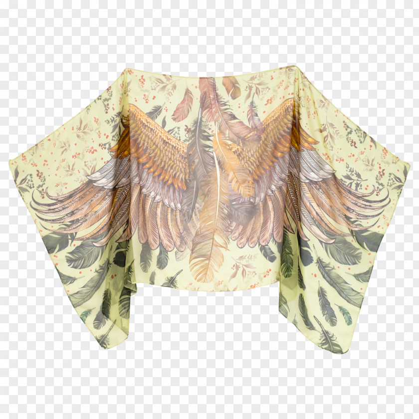 Green Feather Sleeve Shoulder Blouse Outerwear PNG