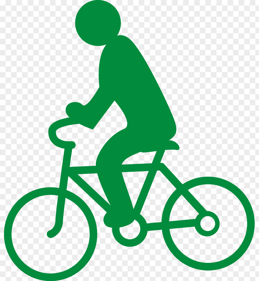 Green Man Riding A Bicycle Cycling Icon PNG