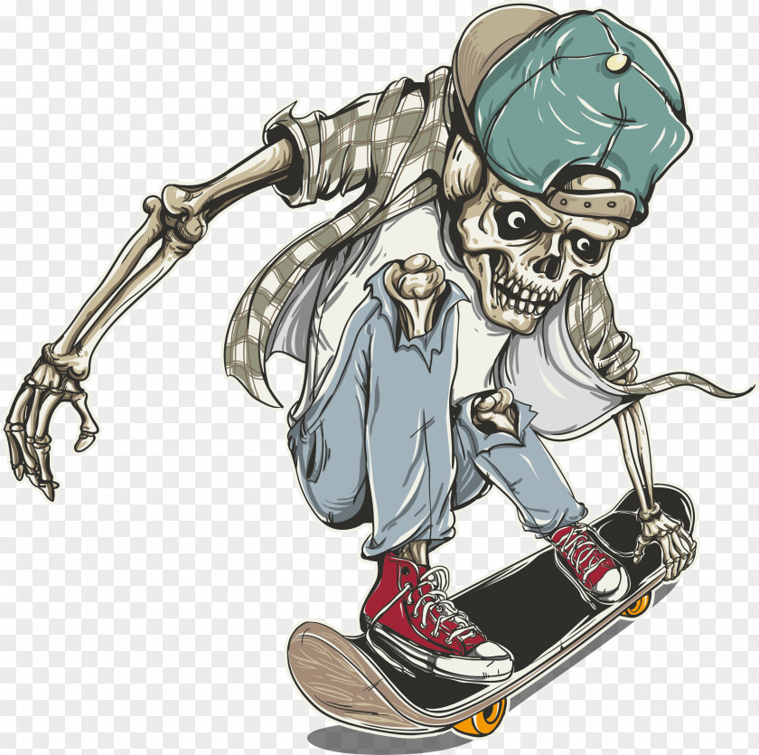 Men T-shirt SkateboardingPlay Skateboard Skull Getafe Skeleton At The 2018 Winter Olympics PNG