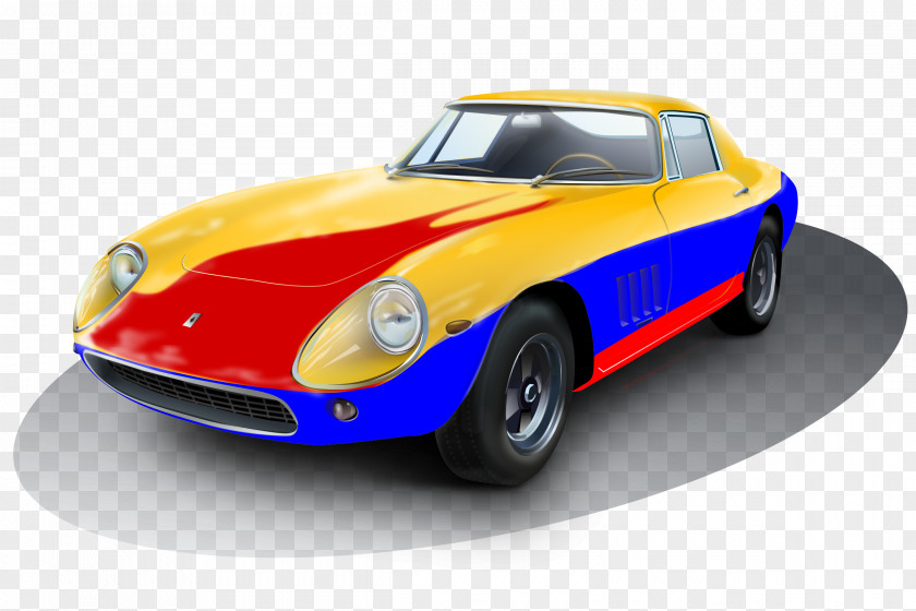 Painted Flag Sports Car Luxury Vehicle Clip Art PNG