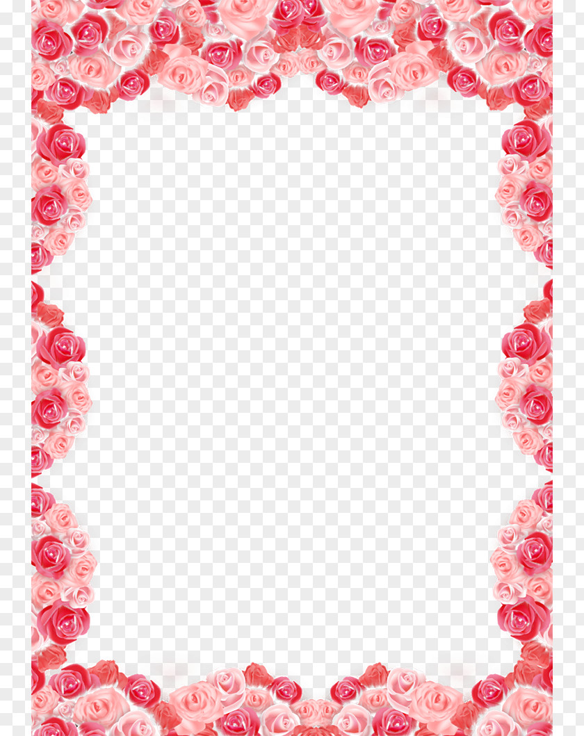 Rose Border Heart Valentines Day Love Poster PNG
