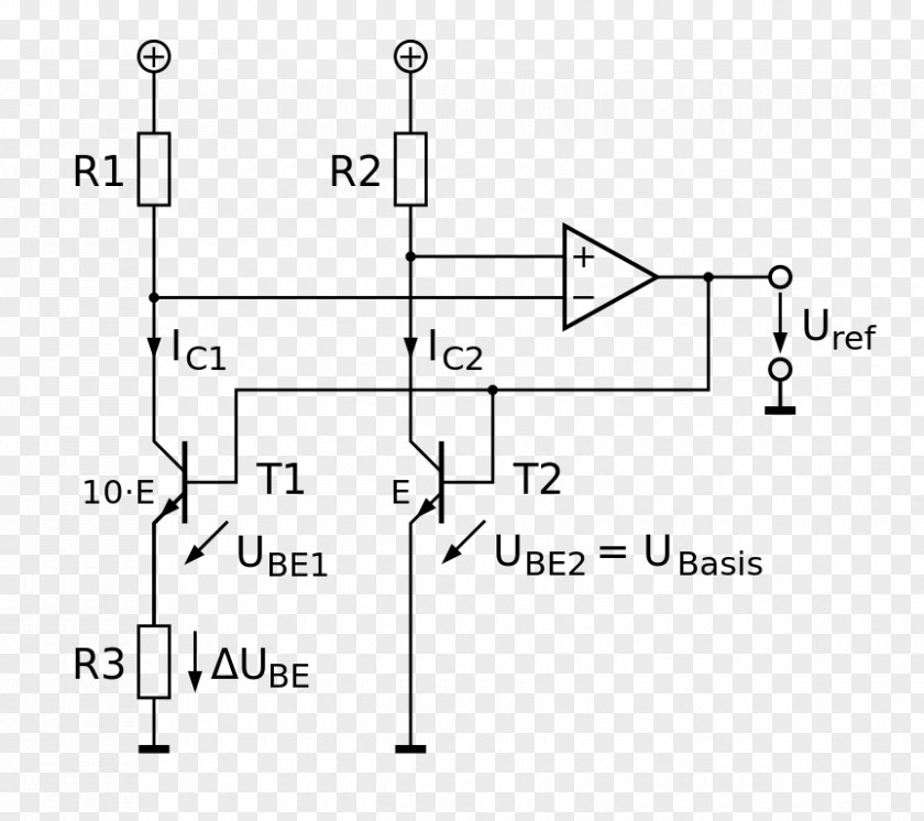 Transistor Diode Silicon Bandgap Temperature Sensor Electronic Circuit Parking PNG