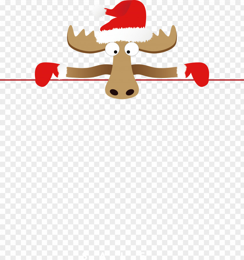 Vector Christmas Deer Reindeer Santa Claus PNG