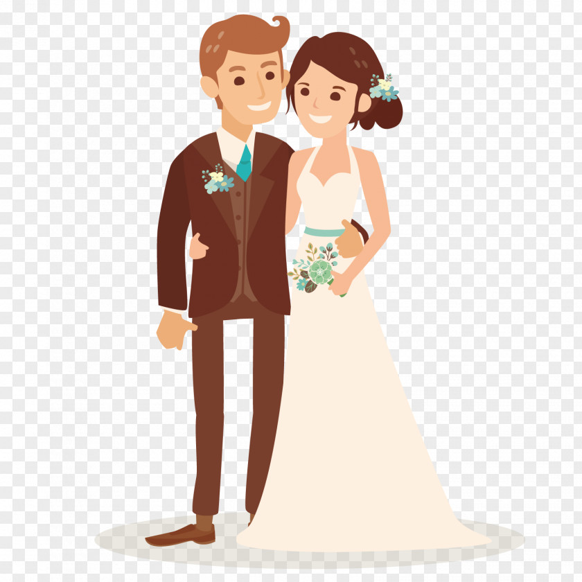 Vector Loving Couple Wedding Invitation Bridegroom Illustration PNG