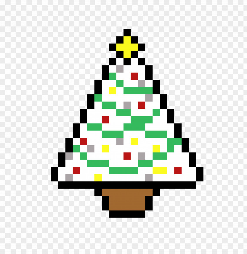 Pine Family Pixel Art Christmas PNG