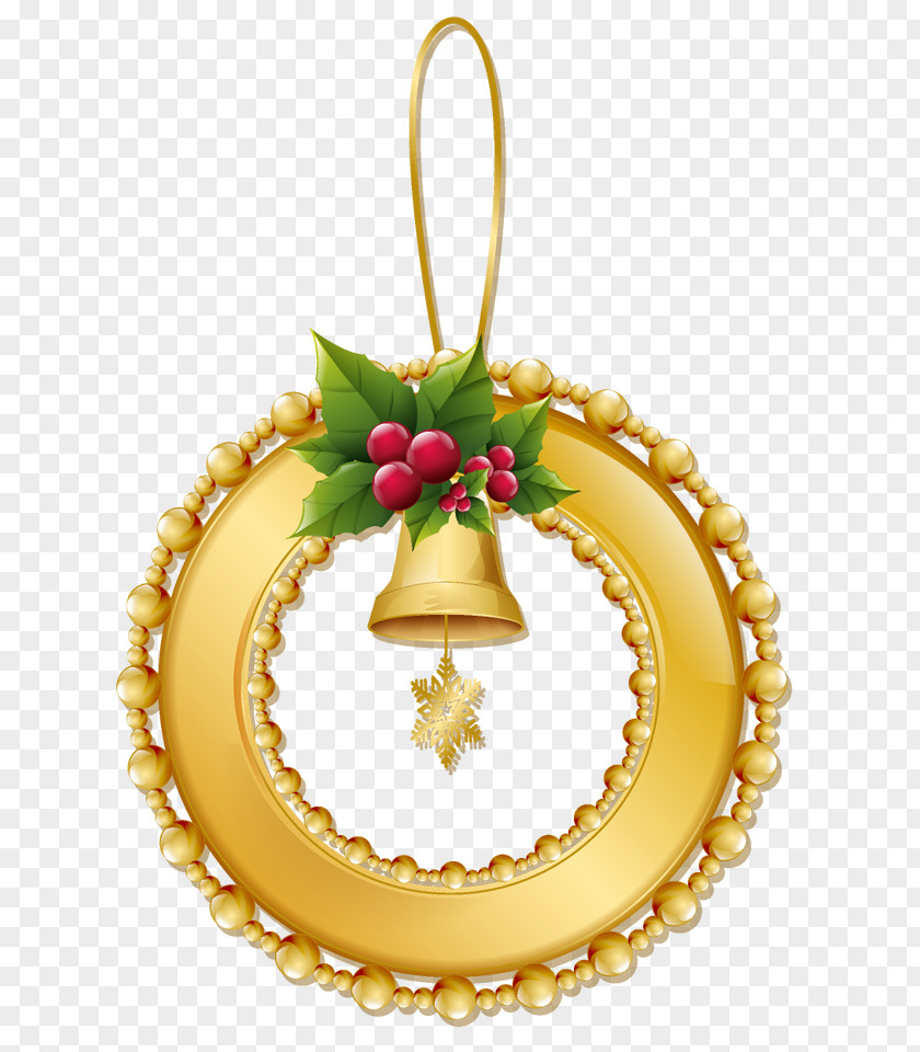 Christmas Gold Wreath With Bell Ornament Holiday Nativity Of Jesus Tradition 25 December PNG