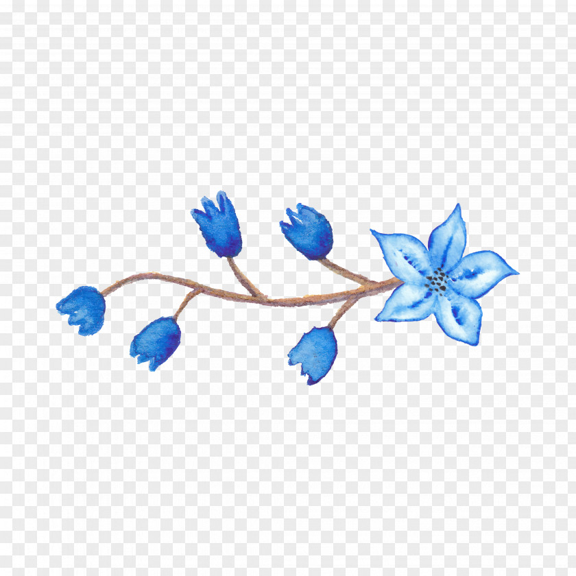 Creative Floral Design Patterns Blue Illustration PNG