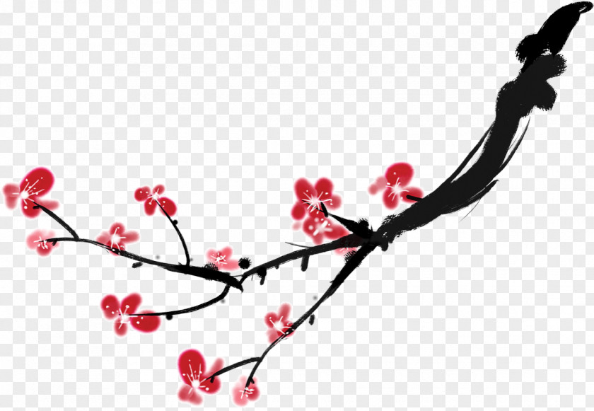 Plum Flower Ink PNG