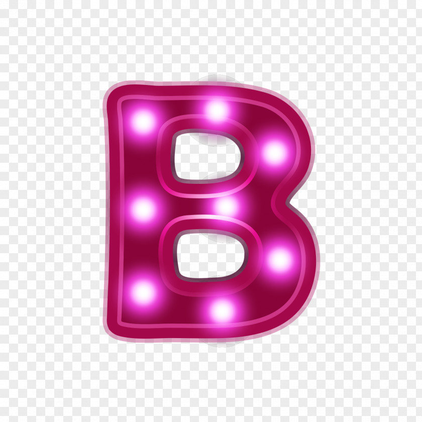 Red Neon Alphabet B English Letter PNG