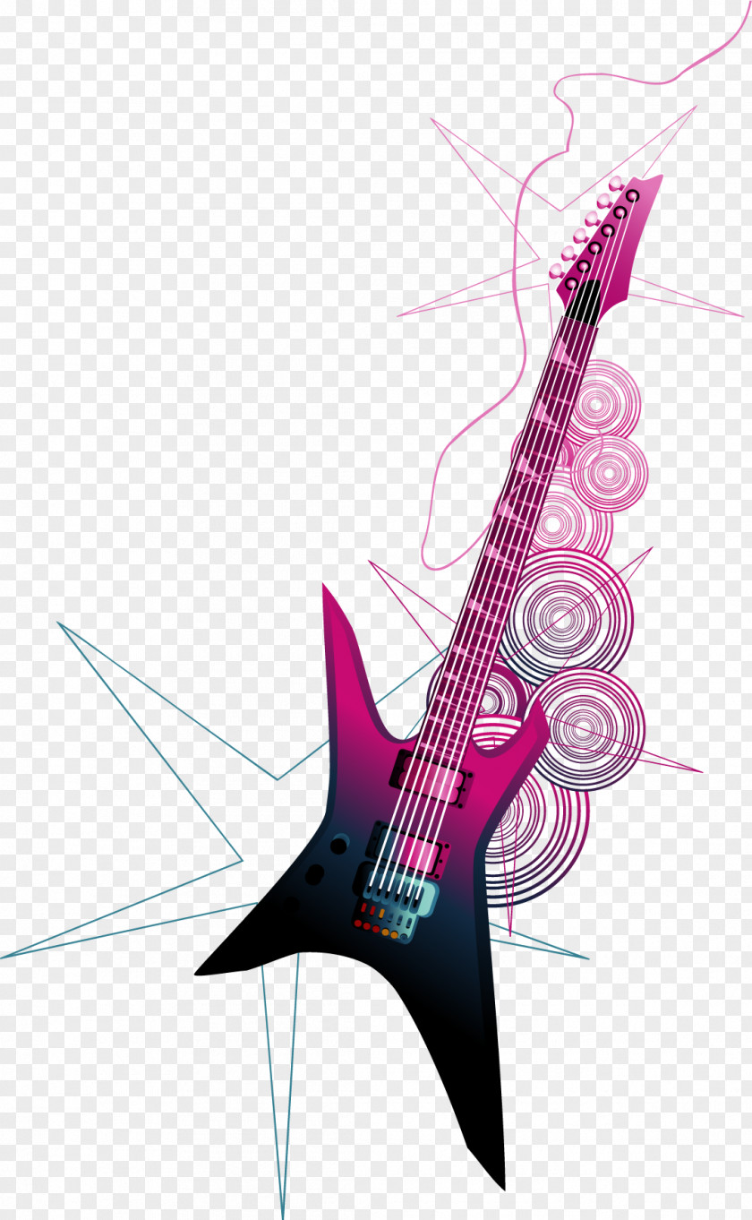 Vector Painted Electric Guitar PNG