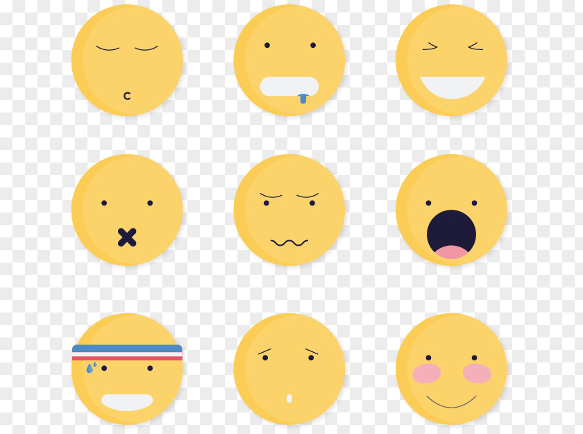 9 Cute Round Face Smiley Expressions Facial Expression PNG