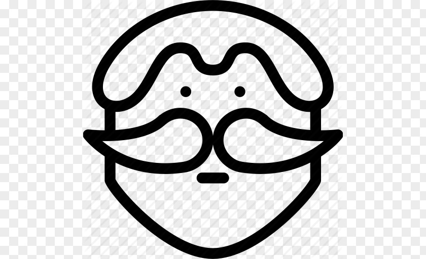 Mustache Outline Smiley ICO Clip Art PNG