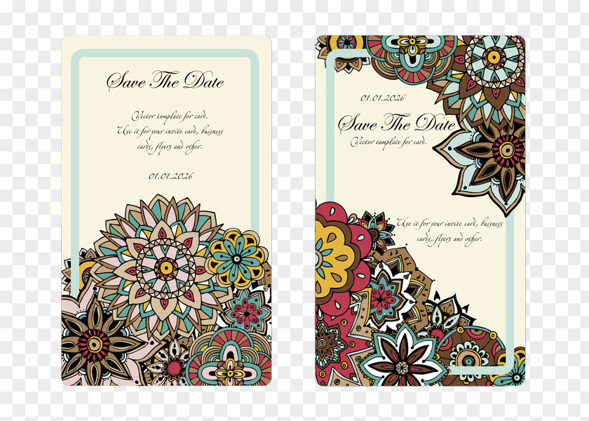 Cartoon Flowers Wedding Invitation Template Marriage Convite Advertising PNG