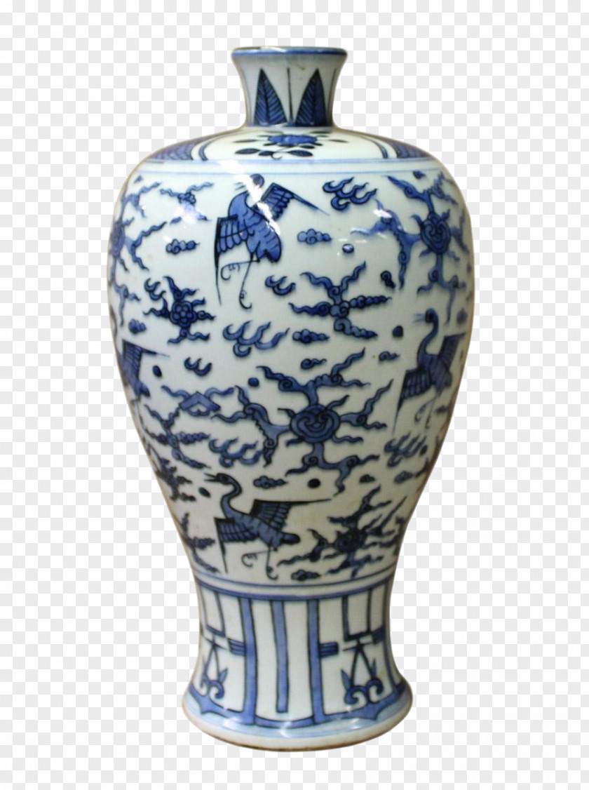 Chinese Porcelain Blue And White Pottery Ceramic Vase Cobalt PNG