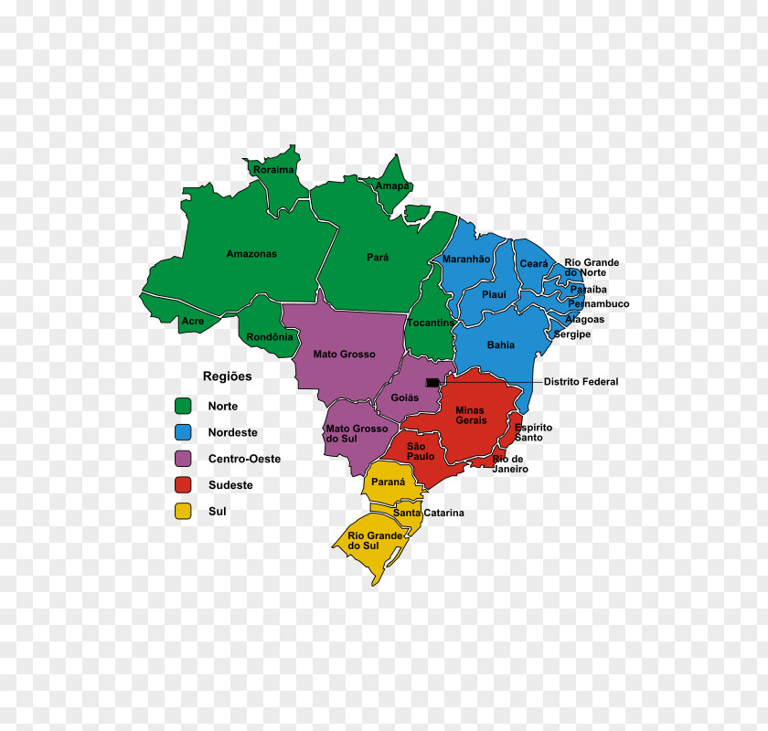 Map Vector Graphics Regions Of Brazil Image Illustration PNG