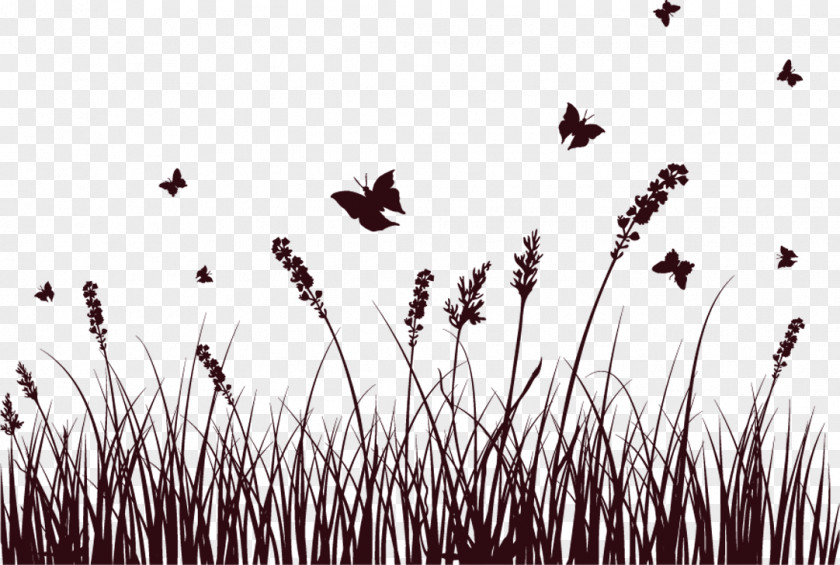 Painted Black Grass Bow Silhouette Flower Royalty-free PNG