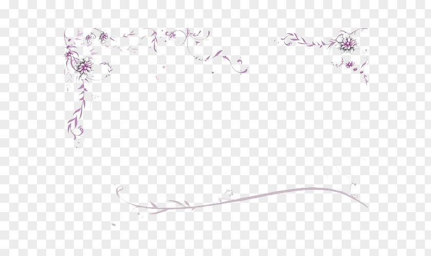 Purple Flowers Border Drawing Area Pattern PNG
