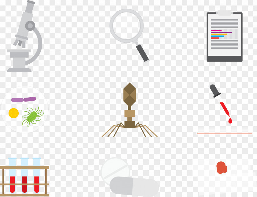 Bacteria And A Variety Of Detection Tools Microscope PNG