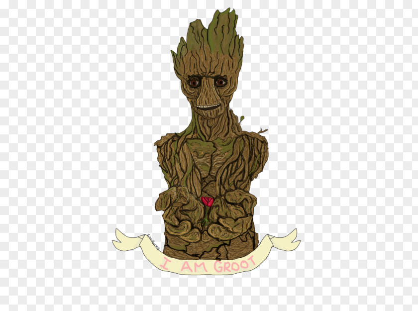 I Am Groot Animated Cartoon Tree Figurine Legendary Creature PNG