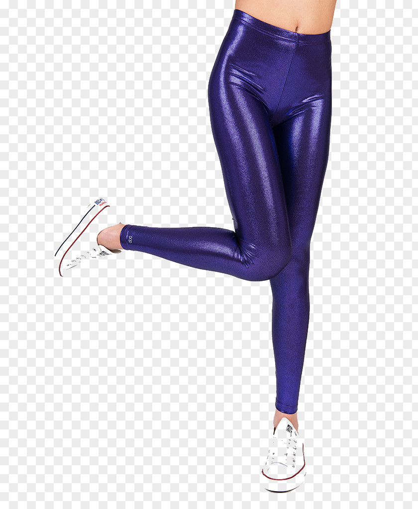 Purple Glitter Waist Leggings Pants PNG