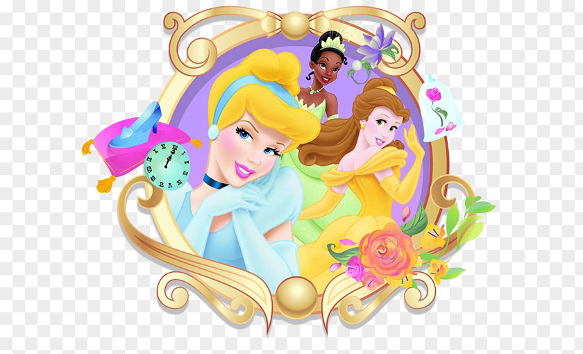 Cartoon Princess Cinderella Snow White Jasmine Ariel Belle PNG