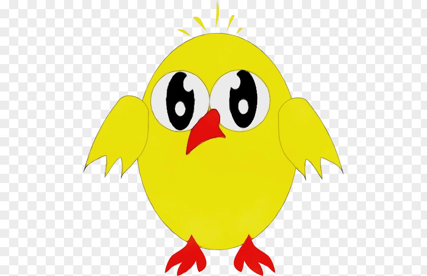Cartoon Yellow Bird Beak Wing PNG