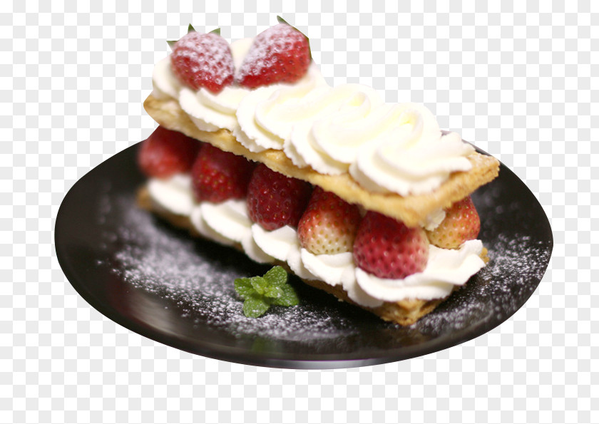 Cream Strawberry Napoleon Cake Mille-feuille Puff Pastry Shortcake PNG
