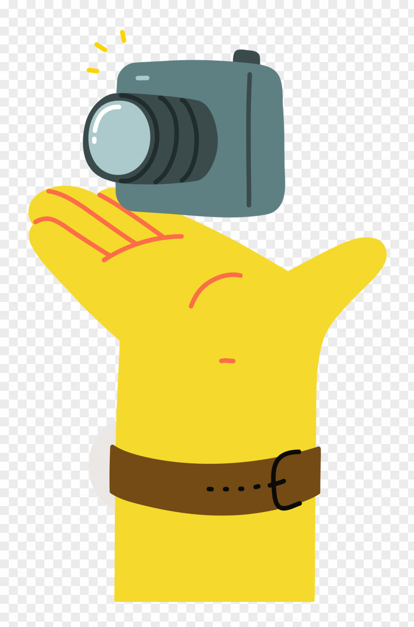 Cartoon Yellow Meter Headgear Line PNG