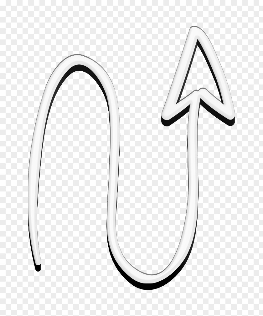 Curved Up Arrow Icon Curve Hand Drawn Arrows PNG