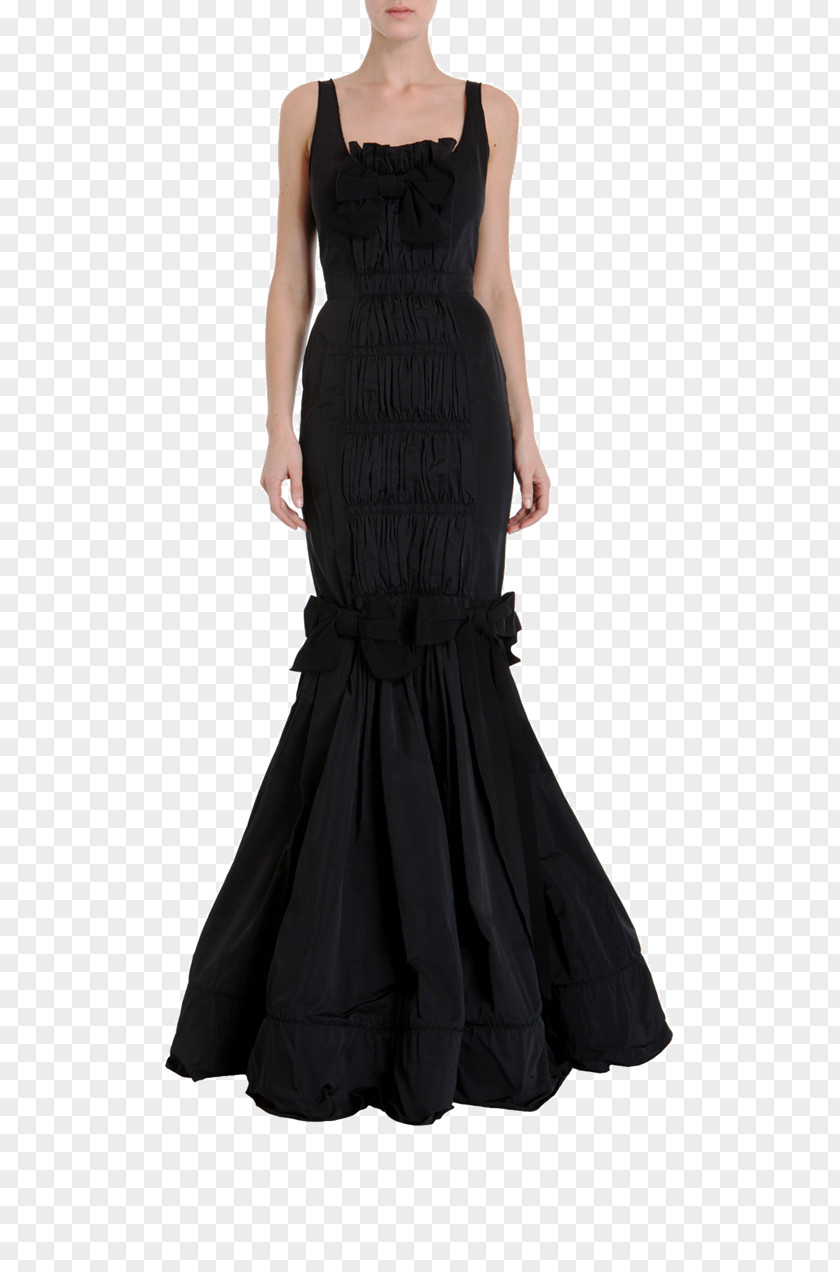 Dress Little Black Party Gown Satin PNG