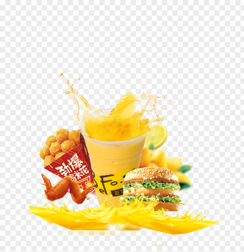 Mango Juice Popcorn Hamburg Chicken Hamburger Kentucky Fried Nugget PNG