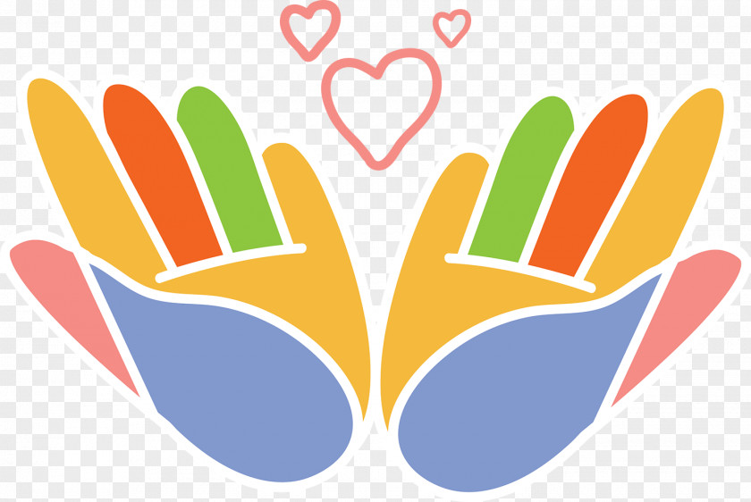 Cute Color Hands Care Vector Charity PNG