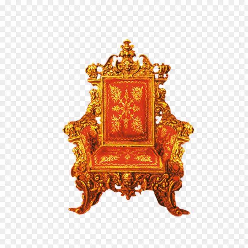 Golden Throne Chair Clip Art PNG