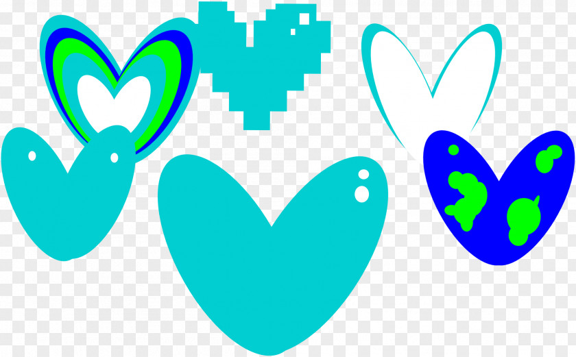 Heart Turquoise Color Blue Clip Art PNG