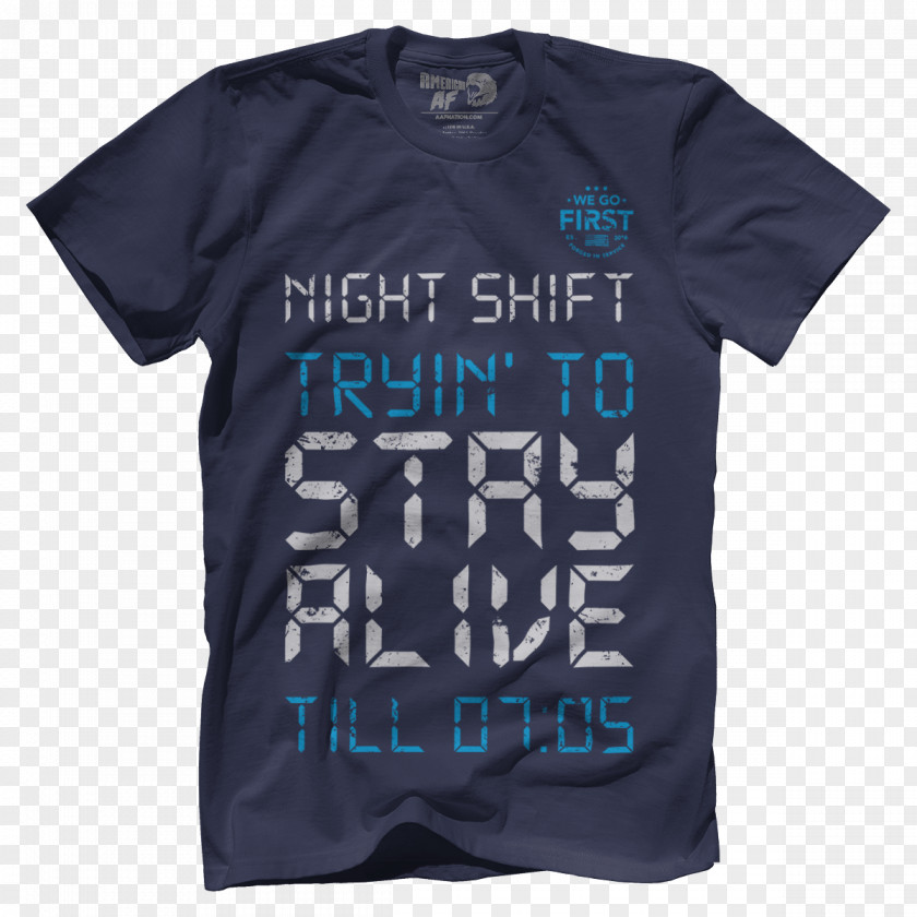 T-shirt Blue Sleeve Navy PNG
