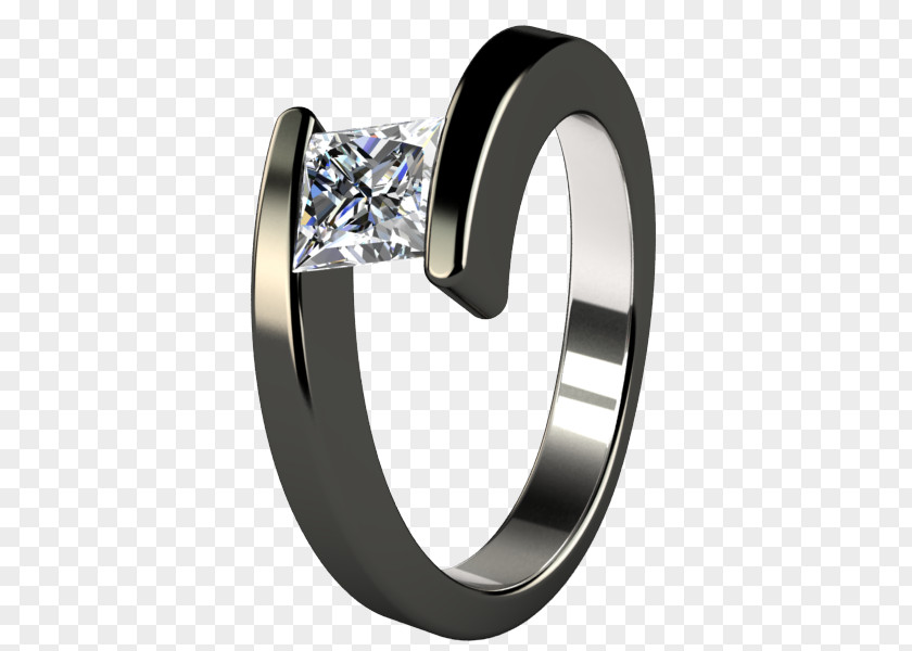 Wedding Ring Titanium Engagement Cubic Zirconia PNG