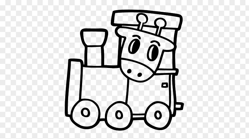 Colorful Train Drawing Coloring Book Steam Locomotive Goods Wagon PNG
