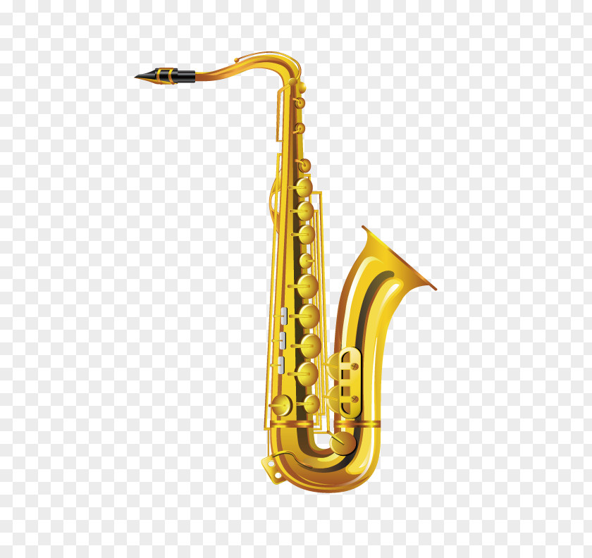 Gold Saxophone Alto Musical Instrument Drawing PNG