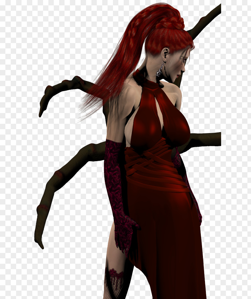 NOCTURNE Red Hair Long Author Woman PNG
