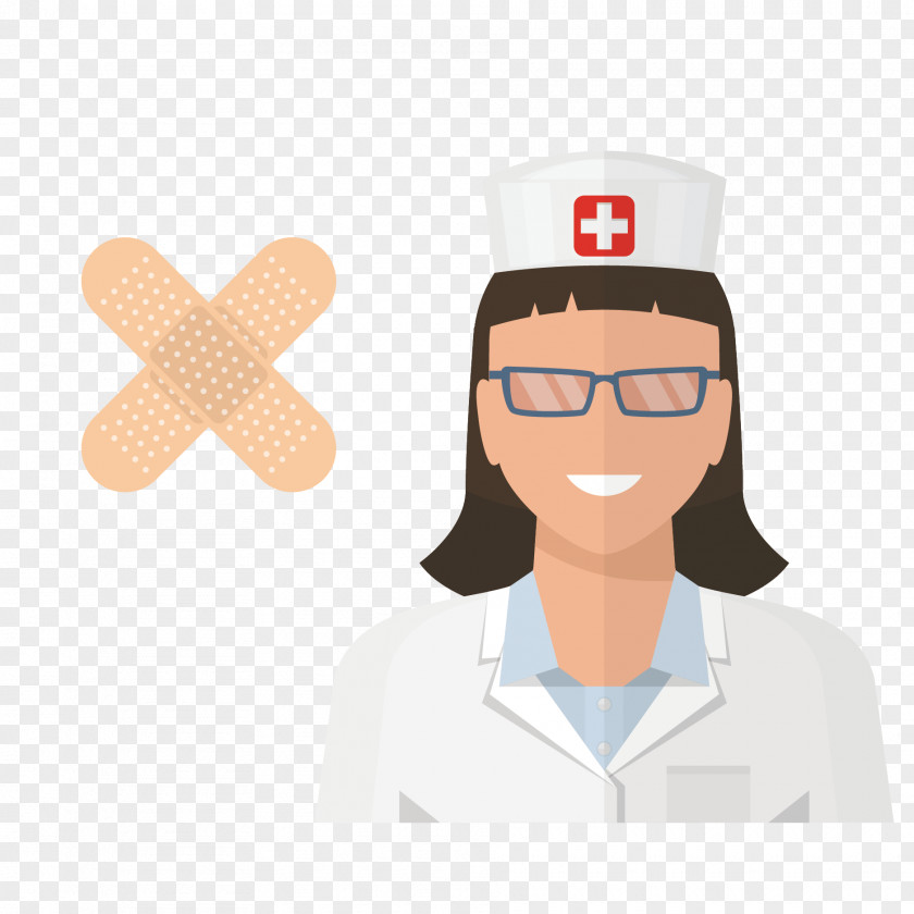 Vector Flat Female Doctor Physician Poster PNG