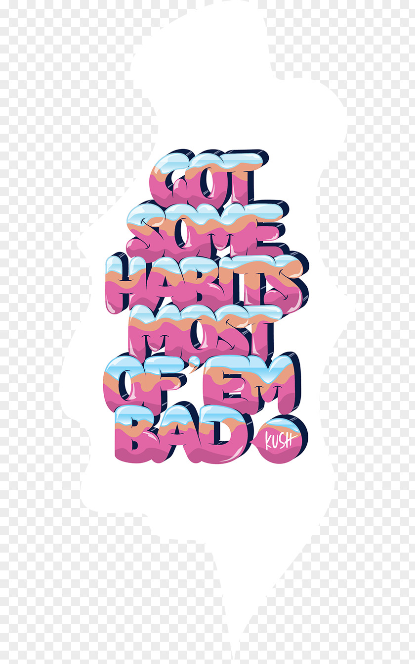 Bad Habit Pink M Font PNG