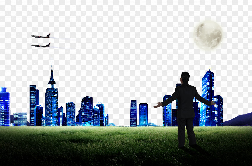 City Lights And Business People Light Sky Nightscape PNG