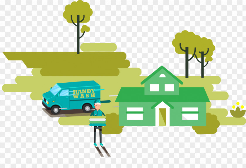 Delivery Boy Handywash Aquawash Dry Cleaning Specialist Illustration Product Design Cartoon PNG