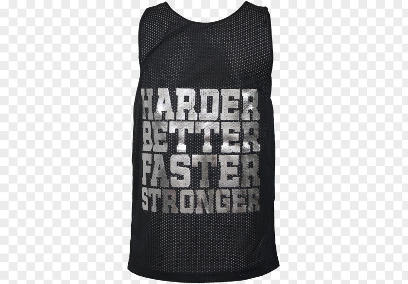 Harder Better Faster Stronger Gilets T-shirt Sleeveless Shirt Font PNG