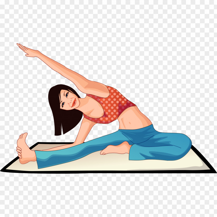 Yoga Girl Cartoon Avatar PNG Avatar, Fitness pattern painted clipart PNG
