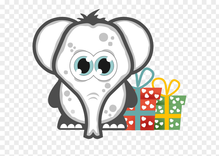 Elephant White Gift Exchange Christmas PNG