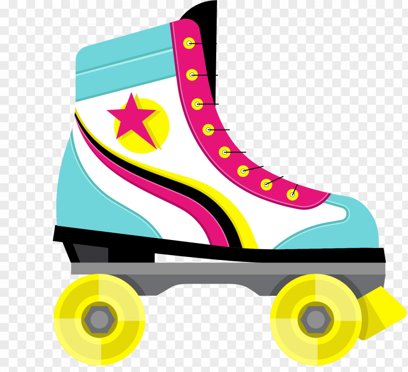 Vector Painted Skates Roller Skateboarding Skating Euclidean PNG