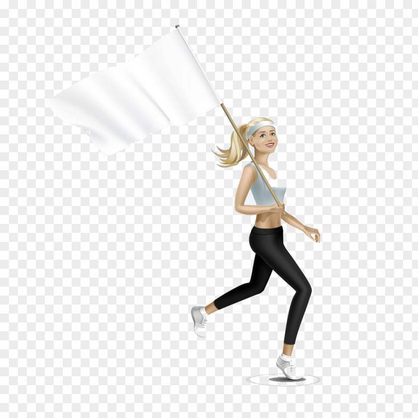Woman Girl Illustration PNG Illustration, Running girl holding flag clipart PNG